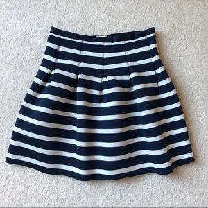 GAP Navy/Cream Stripe Skirt, XS/S